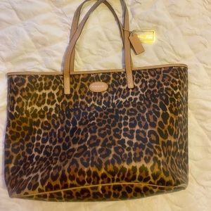 Coach tote purse leopard print